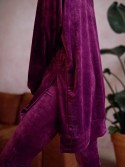 Set jambiere din velur + hanorac oversize, prune TS07 - Magazin online - Boutique